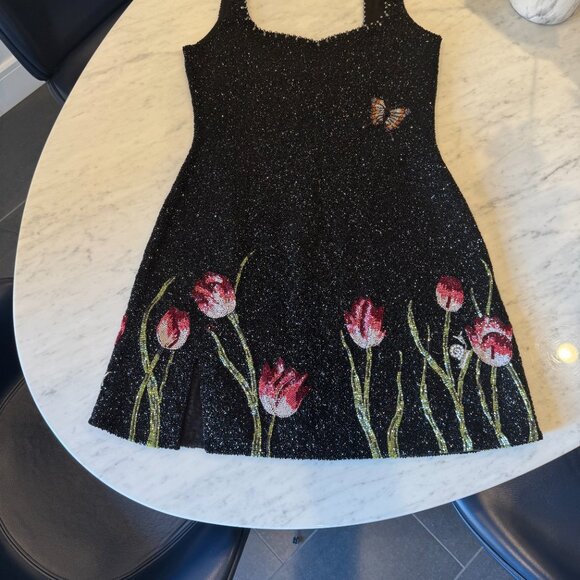 Clio Peppiatt: Tulip bead-embellished stretch-tulle mini dress - Picture 5 of 6